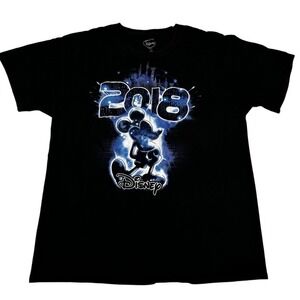 Disney 2018‎ Mickey Mouse Graphic T Shirt Black L G